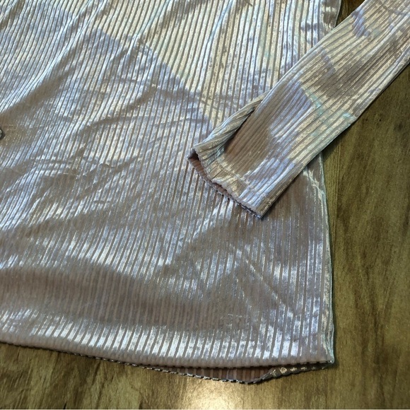 NWT Calvin Klein Cold Shoulder Lined Pale Pink Long Sleeve Top Size Large - Picture 3 of 10